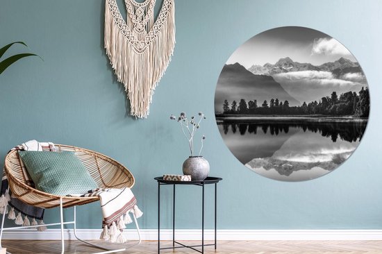 WallCircle - Wall Circle - Wall Circle Indoor - Nouvelle-Zélande - Reflet - Berg - 150x150 cm - Décoration murale - Peintures Ronds