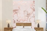 Behang - Fotobehang Marmer - Roze - Rosé Goud - Breedte 145 cm x hoogte 220 cm