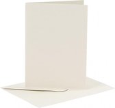 kaarten met enveloppen 10,5 x 15 cm 6 stuks cr√®me