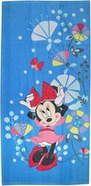 strandlaken Minnie Mouse 70 x 140 cm katoen blauw/roze