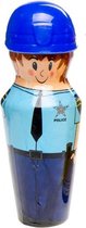 bellenblaas Politieman 15 cm blauw