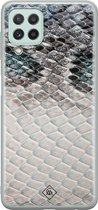 Samsung A22 4G hoesje siliconen - Oh my snake | Samsung Galaxy A22 4G case | blauw | TPU backcover transparant