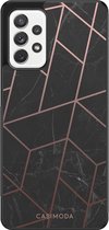 Samsung a52s hoesje - Marble | Marmer grid | Samsung Galaxy A52 5G case | Hardcase backcover zwart