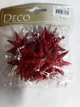 Kersthanger - Ster - 12 stuks - 5 cm - rood