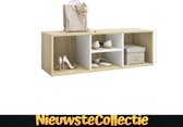 SALE - schoenenrek eiken + wit - schoenenbank - schoenenkast - hout - halbank - schoenenrekje - industrieel - Nieuwste Collectie