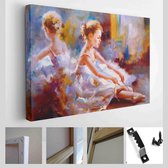 Olieverfschilderij - Ballet - Moderne kunst canvas - Horizontaal - 613834658