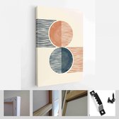 Halverwege de eeuw modern design. Een trendy set van abstracte handgeschilderde illustraties voor wanddecoratie, Social Media Banner, Brochure Cover Design - Modern Art Canvas - ve