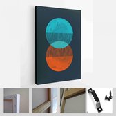 Halverwege de eeuw modern design. Een trendy set van abstracte handgeschilderde illustraties voor wanddecoratie, Social Media Banner, Brochure Cover Design - Modern Art Canvas - ve