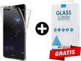 Full Cover/Body Case 360 Graden Transparant Hoesje Huawei P10 Plus - Gratis Screen Protector - Telefoonhoesje - Smartphonehoesje