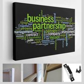 Zakelijk partnerschap concept in tag cloud op zwart - Modern Art Canvas - Horizontaal - 106289804