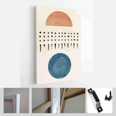 Een trendy set van abstracte handgeschilderde illustraties voor wanddecoratie, Social Media Banner, Brochure Cover Design of ansichtkaart achtergrond - Modern Art Canvas - verticaa