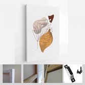 Schilderen Muur Foto's Home Room Decor. Moderne abstracte kunst botanische kunst aan de muur. Boho. Minimal Art Flower op geometrische vormen achtergrond. Abstract Plant Art design