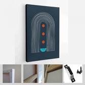 Een trendy set van abstracte zwarte handgeschilderde illustraties voor briefkaart, social media banner, brochure cover ontwerp of wanddecoratie achtergrond - moderne kunst canvas -