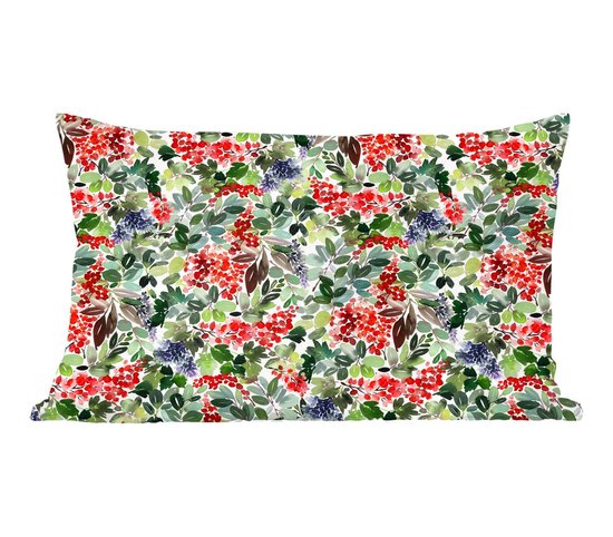 Sierkussens - Kussentjes Woonkamer - 50x30 cm - Planten - Bessen - Patronen - Kerstversiering - Kerstdecoratie voor binnen - Woonkamer