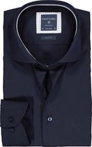 Profuomo Originale slim fit overhemd - twill - marine blauw (contrast) - Strijkvrij - Boordmaat: 40