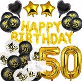 Sarah 50 jaar goud zwart verjaardag thema - decoratie feestpakket black gold
