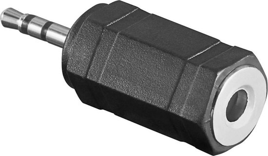 Jack 2.5 mm verloopstekker - 3.5 mm - Zwart - Allteq