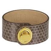 BELUCIA dames armband LK-05 kalfsleer shiny bruin, goudkleurig, maat 17 cm