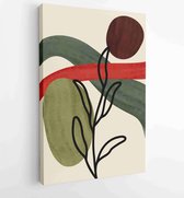 Botanische abstracte kunst achtergronden vector. Zomers vierkant spandoek 4 - Moderne schilderijen – Verticaal – 1931385659 - 50*40 Vertical