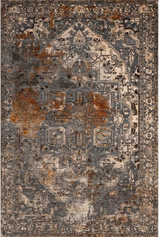 Retro Vloerkleed 230 x 160 cm - Vintage Vloerkleed - Karpet - Tapijt - Kleed - Bruin -
