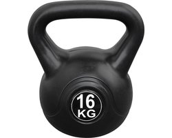 Kettlebell 16 kg voor binnen en buiten Kunststof Zwart