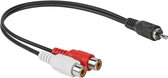 Tulp Y kabel - 0.2 meter - Zwart - Allteq