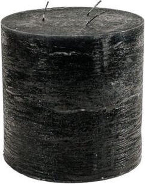 Bougie pilier Branded By - gris foncé métallisé - 15x15cm - 3 mèches