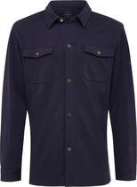 ELEVEN | Jersey overshirt met knoopsluiting navy