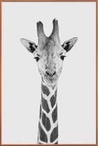 JUNIQE - Poster met kunststof lijst Giraffe Classic -40x60 /Wit &