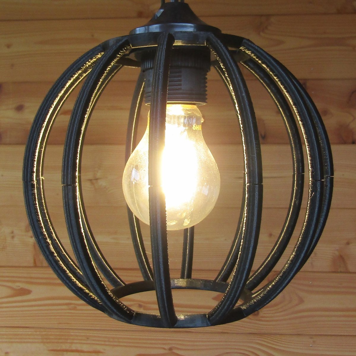 The Sphere - Hanglamp - Lampenkap - Ø 19 cm - Zwart - E27 - Industrieel - Modern - Biodegradable
