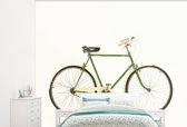 Behang - Fotobehang Een groene unieke fiets - Breedte 325 cm x hoogte 260 cm
