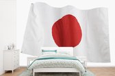 Papier peint vinyle - Le drapeau du Japon sur fond blanc largeur 450 cm x hauteur 300 cm - Tirage photo sur papier peint (disponible en 7 tailles)