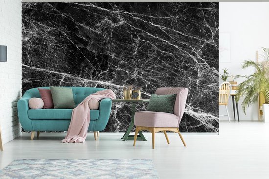 Papier peint - Papier peint Papier peint photo Marbre - Pierre - Zwart - Largeur 330 cm x hauteur 220 cm
