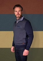GCM heren trui navy print incl. rits en borstzak - maat XXL