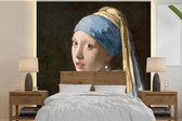 Papier peint photo Ou Meesters - Fille à la perle - Peinture de Johannes Vermeer largeur 240 cm x hauteur 240 cm - Impression photo sur papier peint vinyle (disponible en 7 tailles) - chambre/salon/bureau