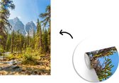 Behang - Fotobehang Noord-Amerikaans bos bij het Moraine Lake in Canada - Breedte 190 cm x hoogte 280 cm