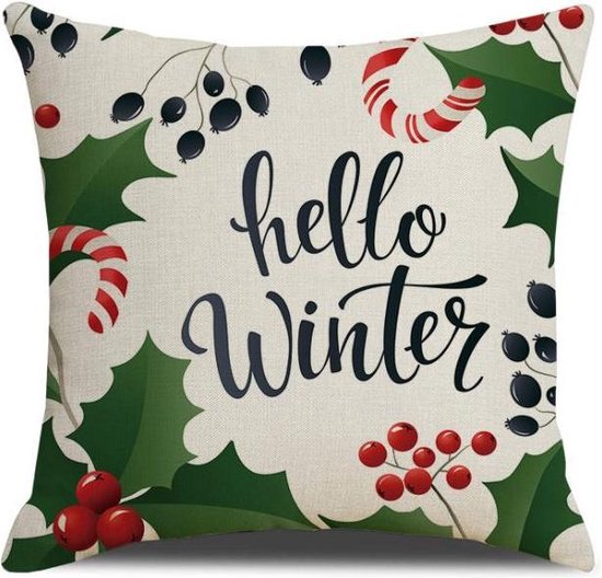 SUNMOOL Kerst Kussenhoes - Kussenhoes - Pillow cover - 45 x 45cm - Groen - 1Stuk