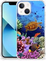 Silicone Back Cover geschikt voor iPhone 13 mini Smartphone hoesje met doorzichtige rand Vissen