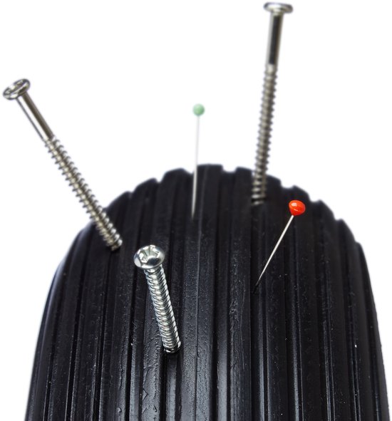 Relaxdays kruiwagenwiel 4.80 4.00-8 - rubberband - stalen velg - tot 100 kg - antilek - zwart-rood van Relaxdays — afbeelding 2
