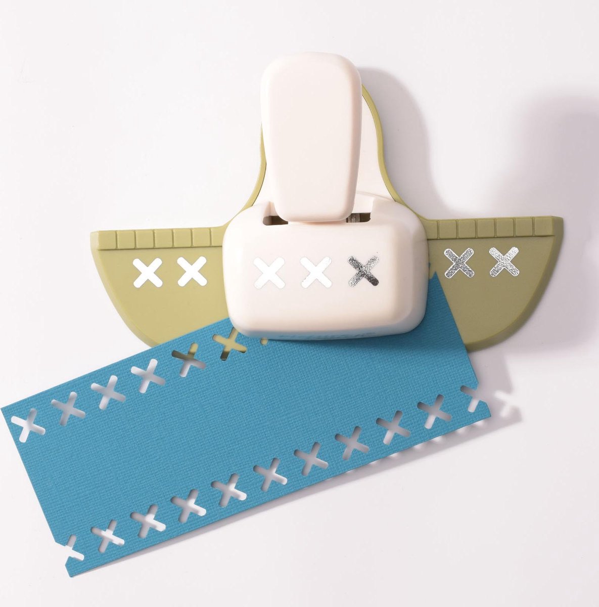 Vaessen Creative Pons - Randpons Kruissteken - 9,6 x 4,5 cm - Ivoor
