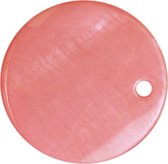 Buttons 1 pk a 10 st pink round river shell dangles