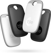 Tile Pro (2022) - Traqueur Bluetooth - Porte-clés porte-clés - 4-Pack - Noir & Blanc