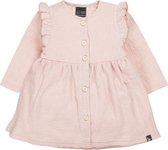 Ruffle button dress mousseline licht roze /