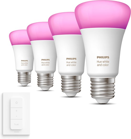 verdamping Traditioneel naar voren gebracht Philips Hue Uitbreidingspakket - White and Color Ambiance - E27 - 4 lampen  - incl... | bol.com