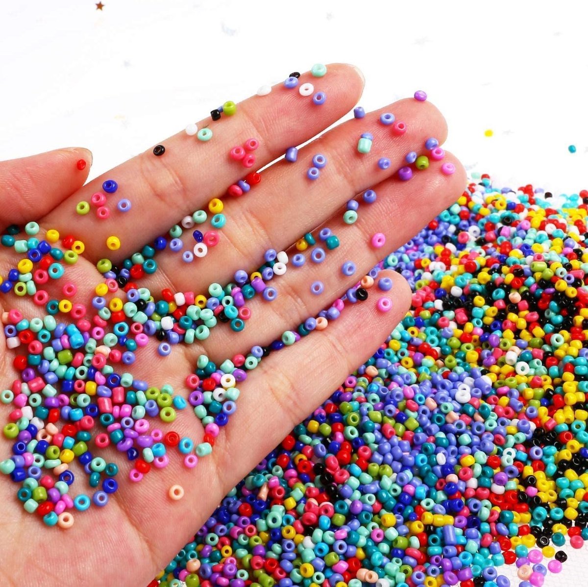 Behave Glaskralen Set Mixed - DIY Sieraden maken - Kralen Set - Letterkralen - Rocailles - Bedels - Rijdraad - 20 Kleuren — afbeelding 2