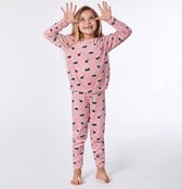 Woody pyjama meisjes - wasbeer - print - 212-1-PDL-V/929 - maat 104