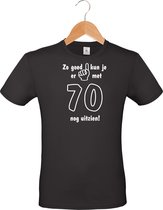 mijncadeautje - T-shirt unisex - zwart - Zo goed kun je er uitzien met  70 jaar - maat S