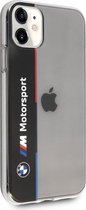 IPHONE 12 / IPHONE 12 PRO - HARD CASE CLEAR MOTORSPORT VERTICAL TRICOLOR STRIPES - BMW