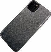Apple iPhone 6 Plus / 6S Plus - Silicone glitter hoesje Lauren zilver zwart - Geschikt voor