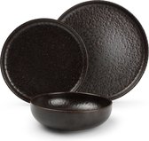 Salt&Pepper Tabo - Serviesset - 4 Persoons - 12 Delig - Chocolate